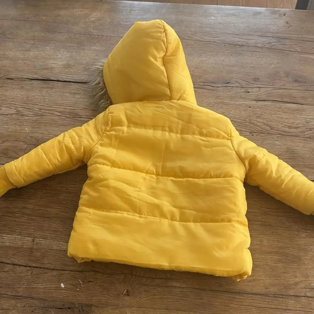 7 For All Mankind Yellow Plush Soft Puffy Coat Jacket Baby size 2T